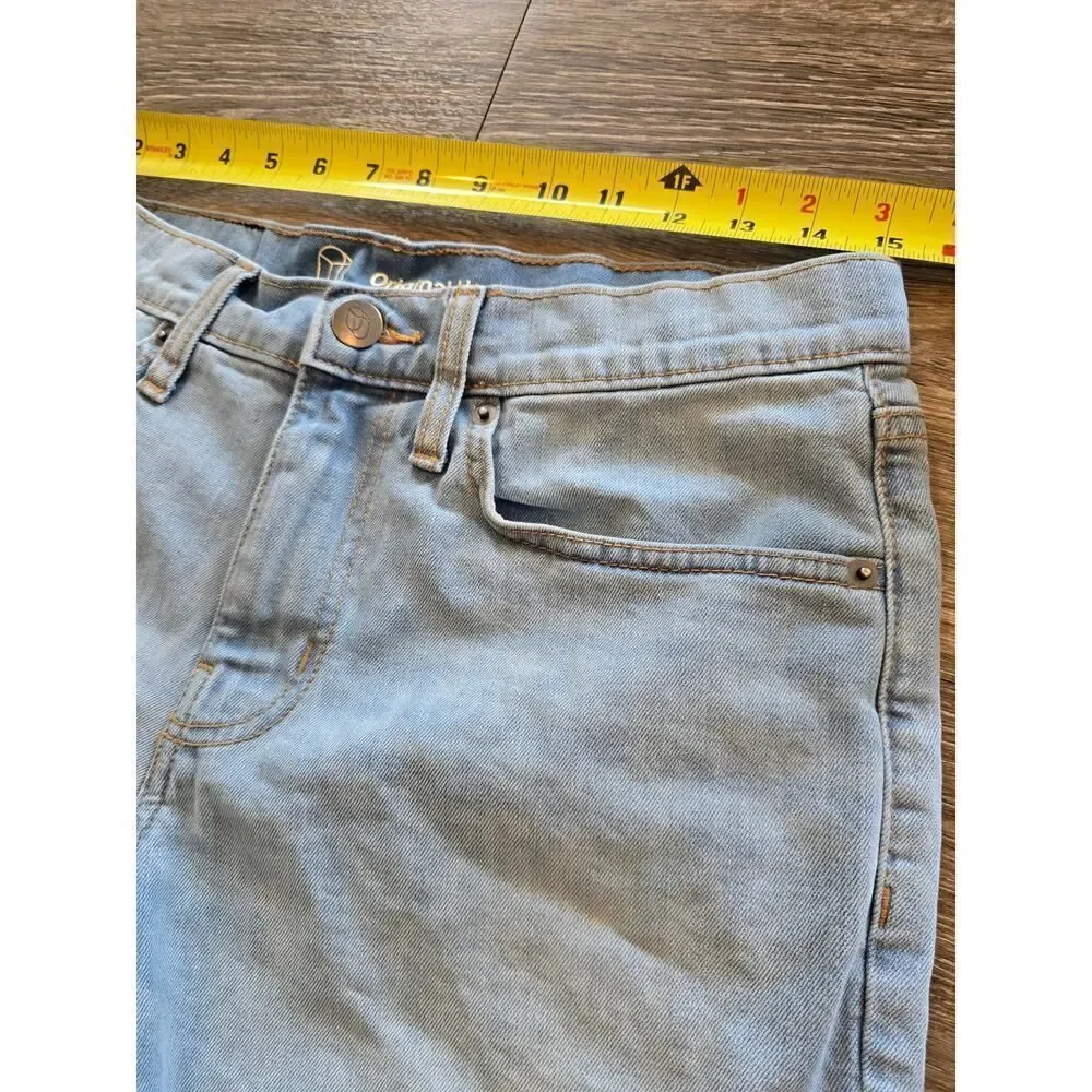 Original Use Skinny Jean Shorts Size 30 Light Wash Raw Hem Stretch Denim Y2K